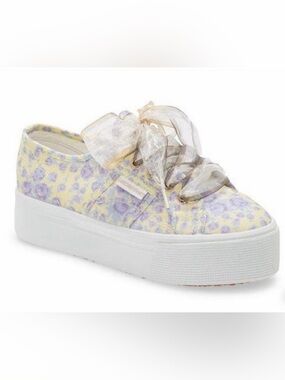 SUPERGA X LOVESHACKFANCY Women's Platform Sneaker Purple Rain Size 9.5 Like New